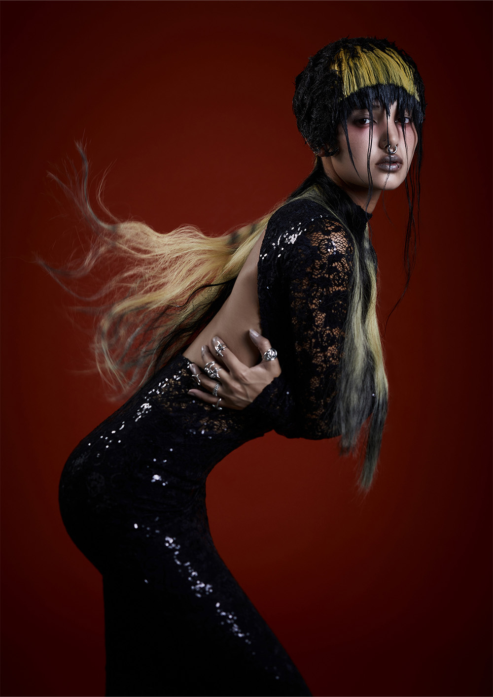 Black and Yellow Two-Tone Hairstyle – Ann Marie Young – Coven Collection
